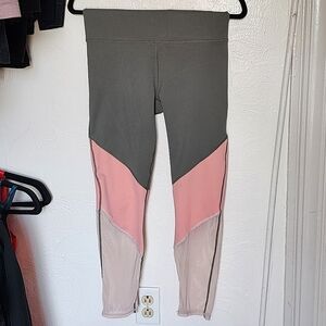 Fabletics Medium Powerhold High Waisted Mesh Tri-Color Leggings.